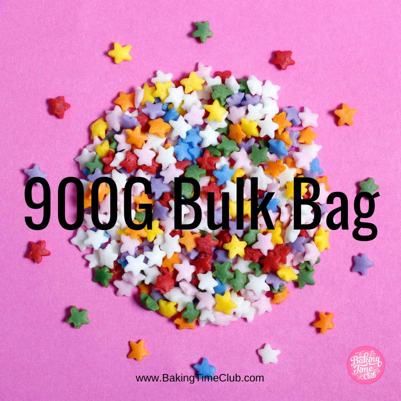 Bulk Bag - Rainbow Stars Confetti Sprinkles (Best Before 30 Jun 2024)