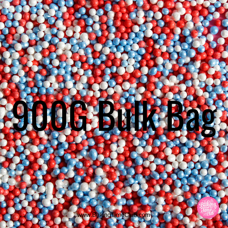 Bulk Bag - Red White and Blue Nonpareils 100s & 1000s (Best Before 30 Jun 2024)