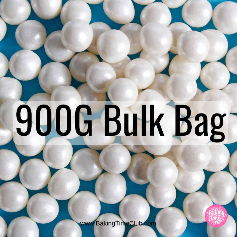 Bulk Bag - White 6mm Edible Pearls (Best Before 30 Jun 2024)