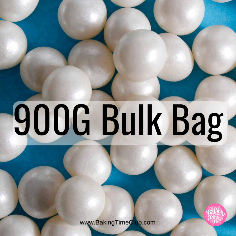 Bulk Bag - White 8mm Edible Pearls (Best Before 30 Jun 2024)