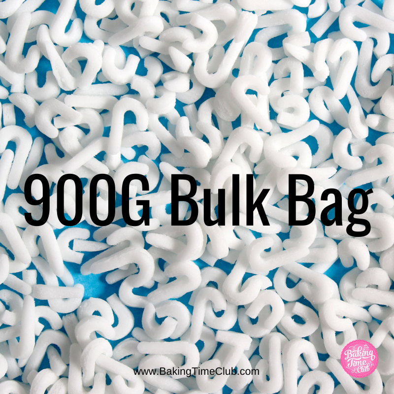 Bulk Bag - White Candy Cane Shapes Christmas Confetti Sprinkles (Best Before 30 Jun 2025)