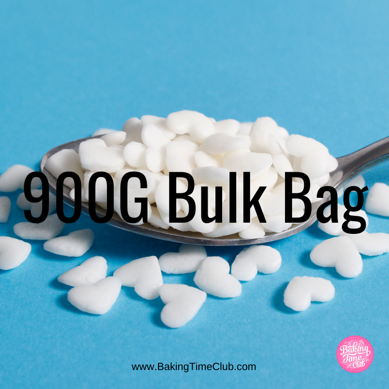 Bulk Bag - White Hearts Confetti Sprinkles (Best Before 30 Jun 2025)