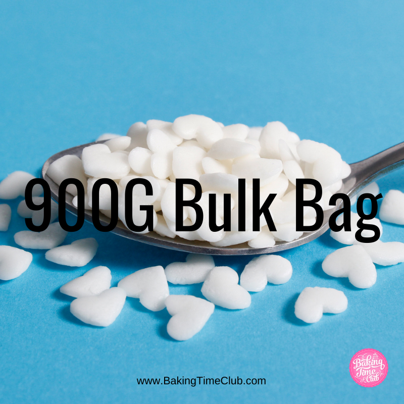 Bulk Bag - White Hearts Confetti Sprinkles (Best Before 28 Dec 2024)