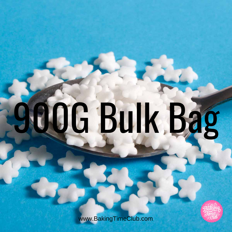 Bulk Bag - White Stars Confetti Sprinkles (Best Before 30 Jun 2024)