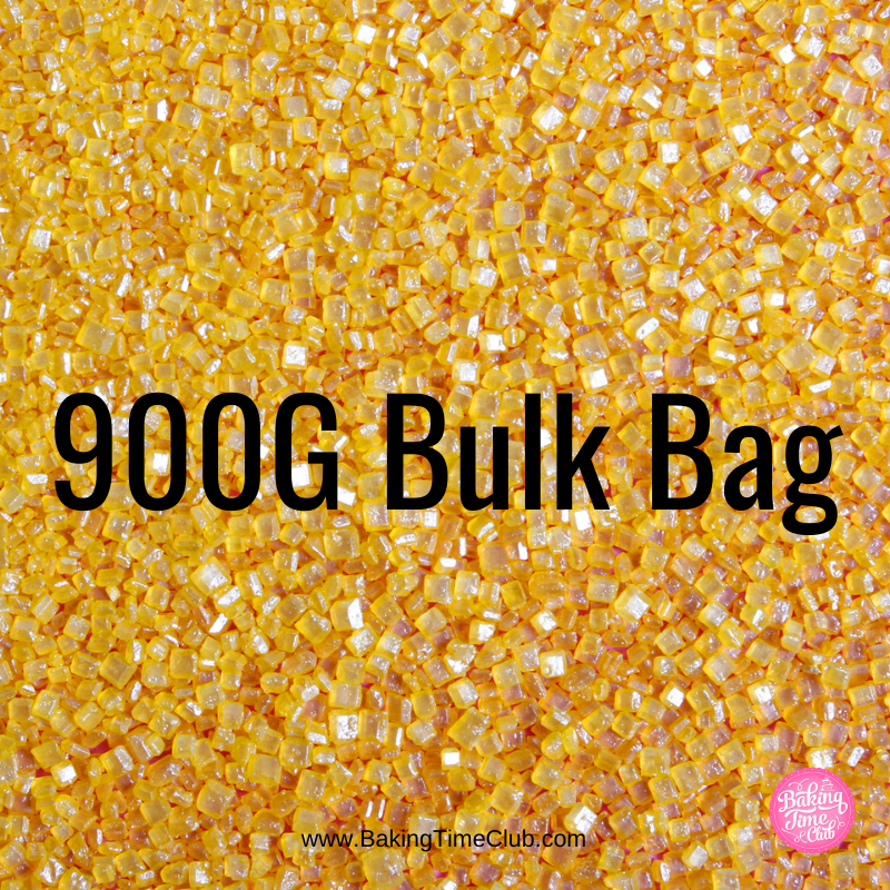 Bulk Bag - Yellow Sparkly Sanding Sugar Sprinkles (Best Before 28 Dec 2025)