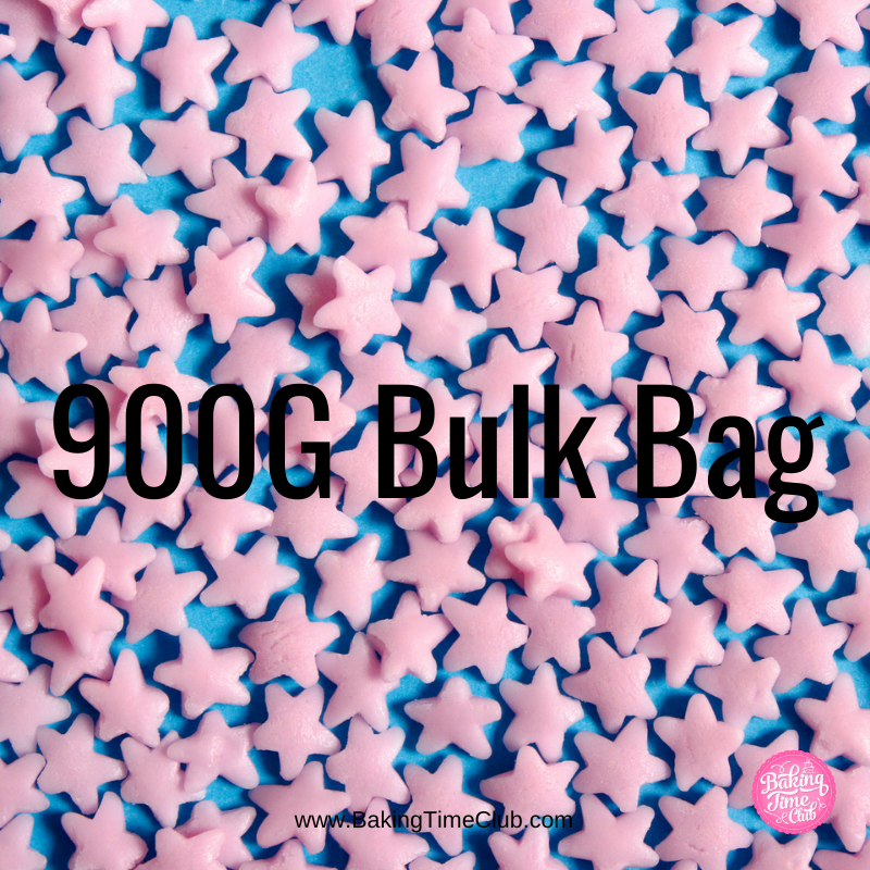 Bulk Bag - Pink Stars Confetti Sprinkles (Best Before 30 Jun 2025)