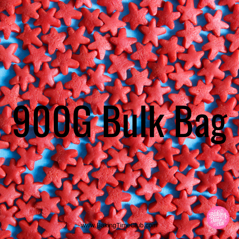 Bulk Bag - Red Stars Confetti Sprinkles (Best Before 28 Dec 2025)