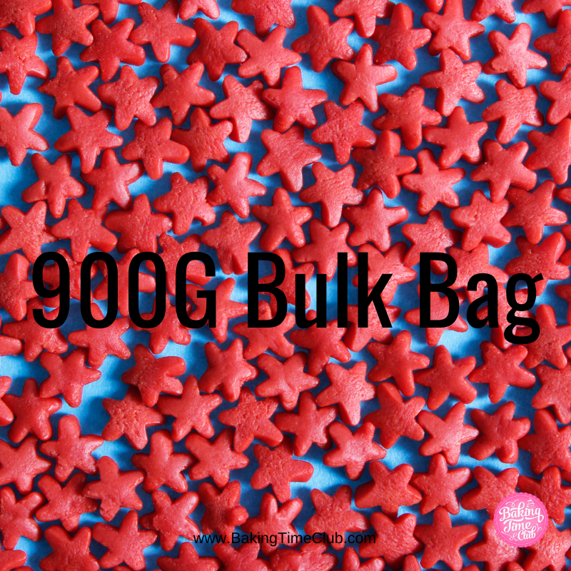 Bulk Bag - Red Stars Confetti Sprinkles (Best Before 28 Dec 2024)