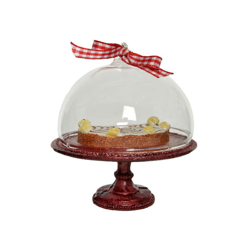 Glass Cake Stand Dome 3D Christmas Hanging Bauble