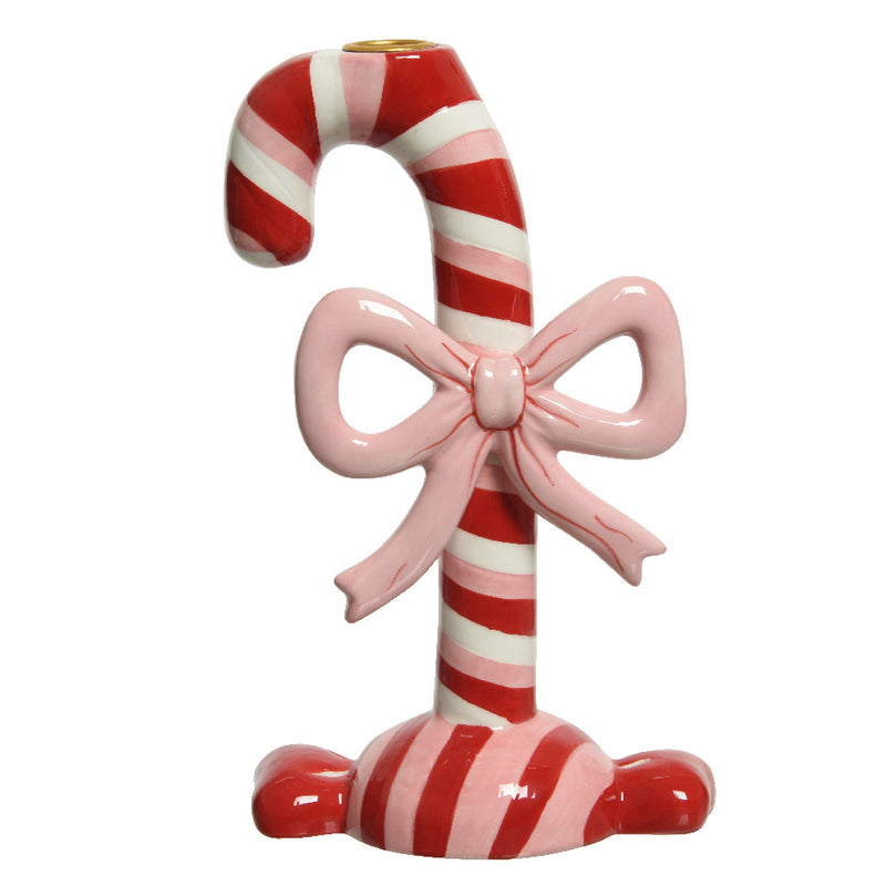 Candle Holder Dolomite Candy Cane Christmas Decoration