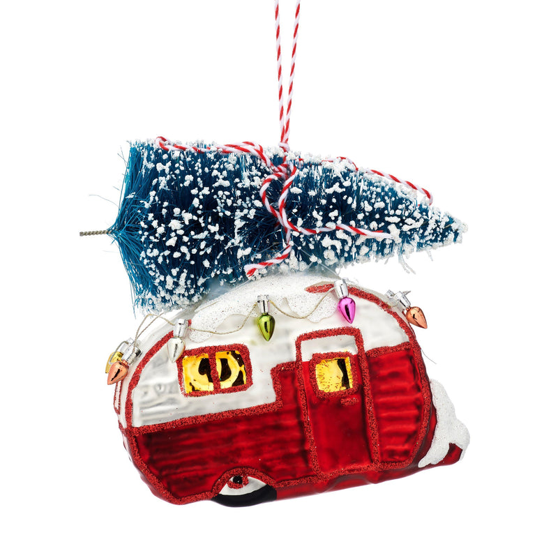 Red Caravan Shaped Bauble Hanging Decoration