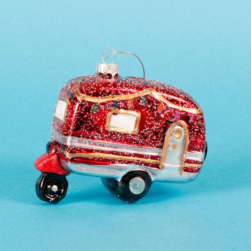 Retro Caravan Shaped Bauble Christmas Hanging Decoration