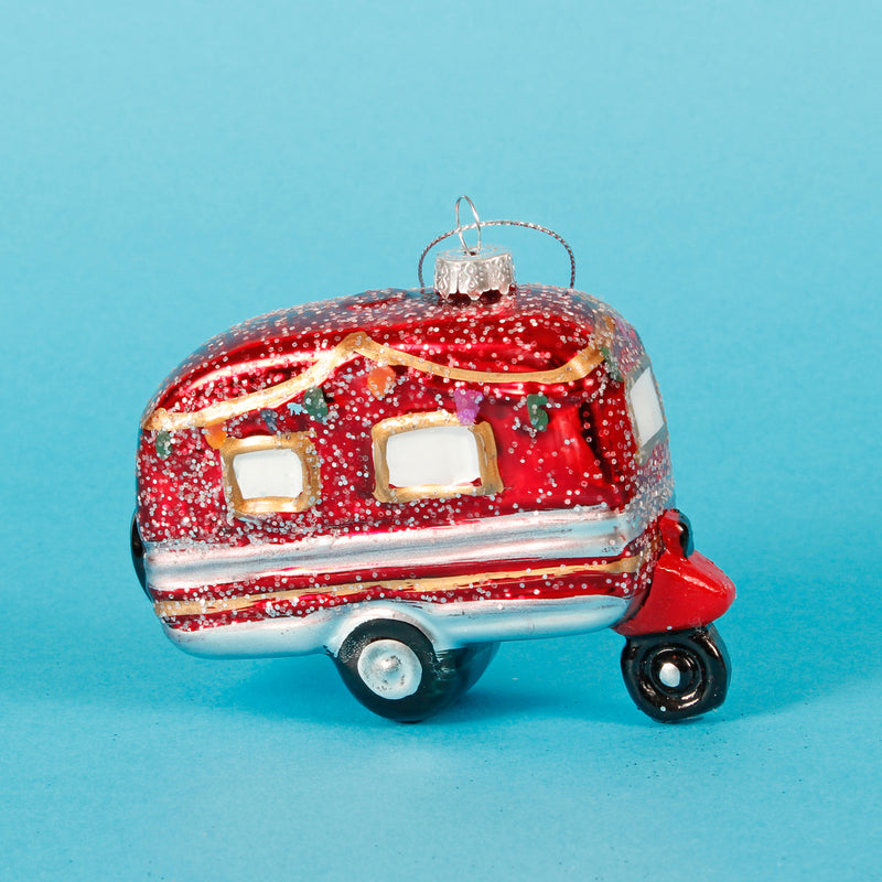 Retro Caravan Shaped Bauble Christmas Hanging Decoration