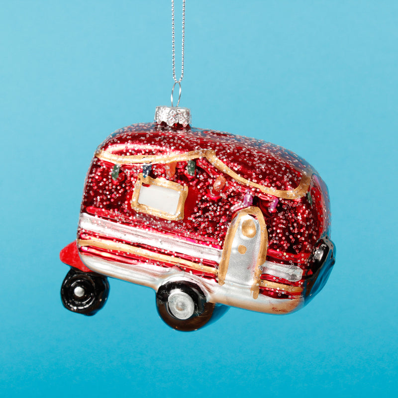 Retro Caravan Shaped Bauble Christmas Hanging Decoration