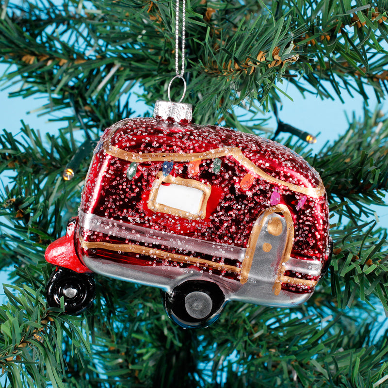 Retro Caravan Shaped Bauble Christmas Hanging Decoration