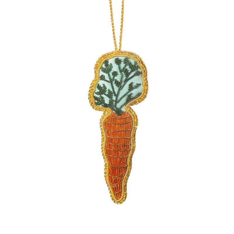 Carrot Zari Embroidered Decoration