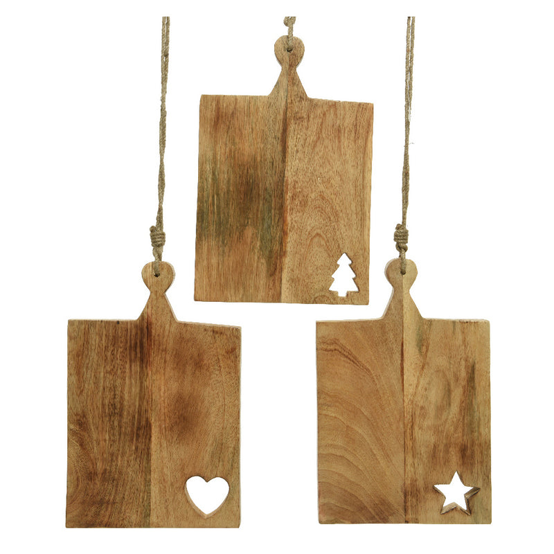 Mango Wood Star Chopping Board Christmas Hanging Board