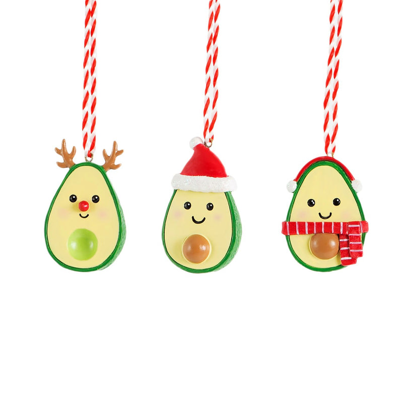 Christmas Avocado Hanging Decorations - Set of 3