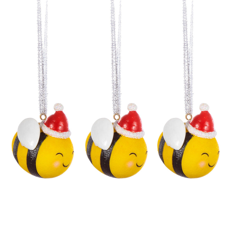 Christmas Bee Hanging Decorations - Set of 3