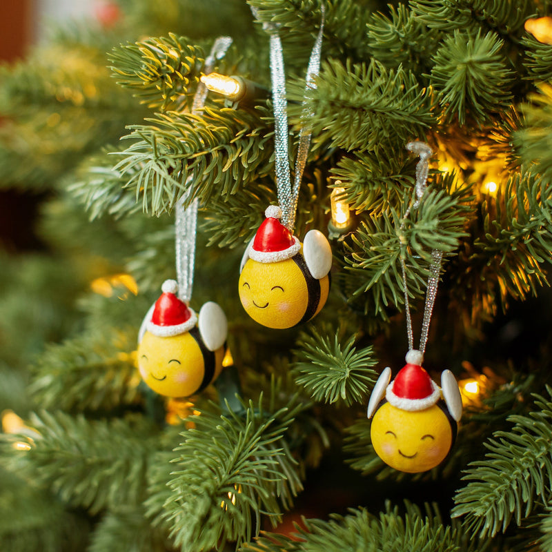 Christmas Bee Hanging Decorations - Set of 3
