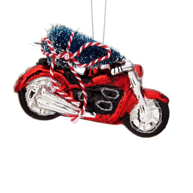 Christmas Tree on Motorcycle Shaped Bauble Hanging Decoration