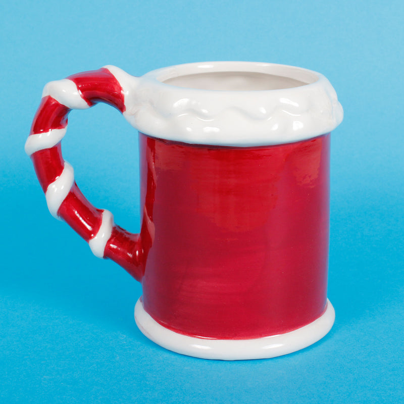 Christmas Coffee Mug Festive Red and White China Dolomite Style
