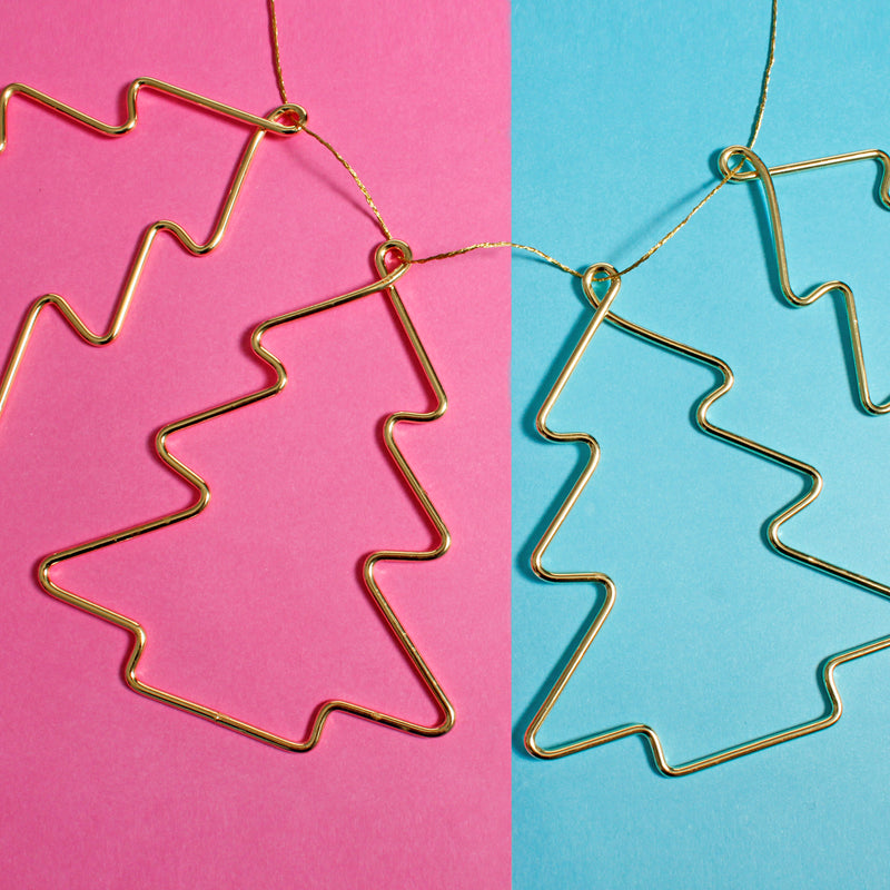Golden Christmas Tree Garland Xmas Festive Party Bunting 2 Metres