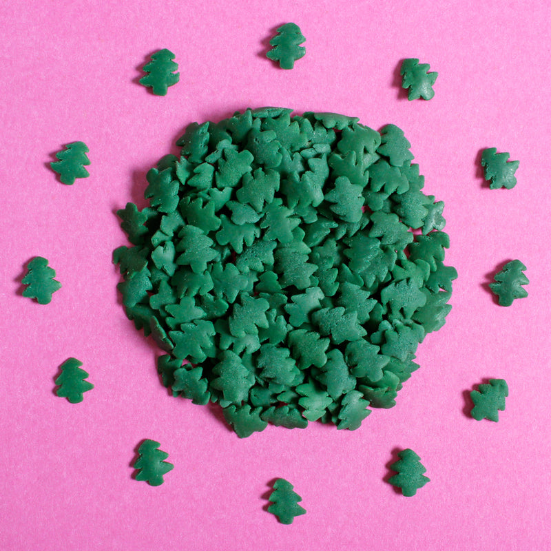 Bulk Bag - Green Christmas Trees Confetti Sprinkles (Best Before 30 Jun 2024)