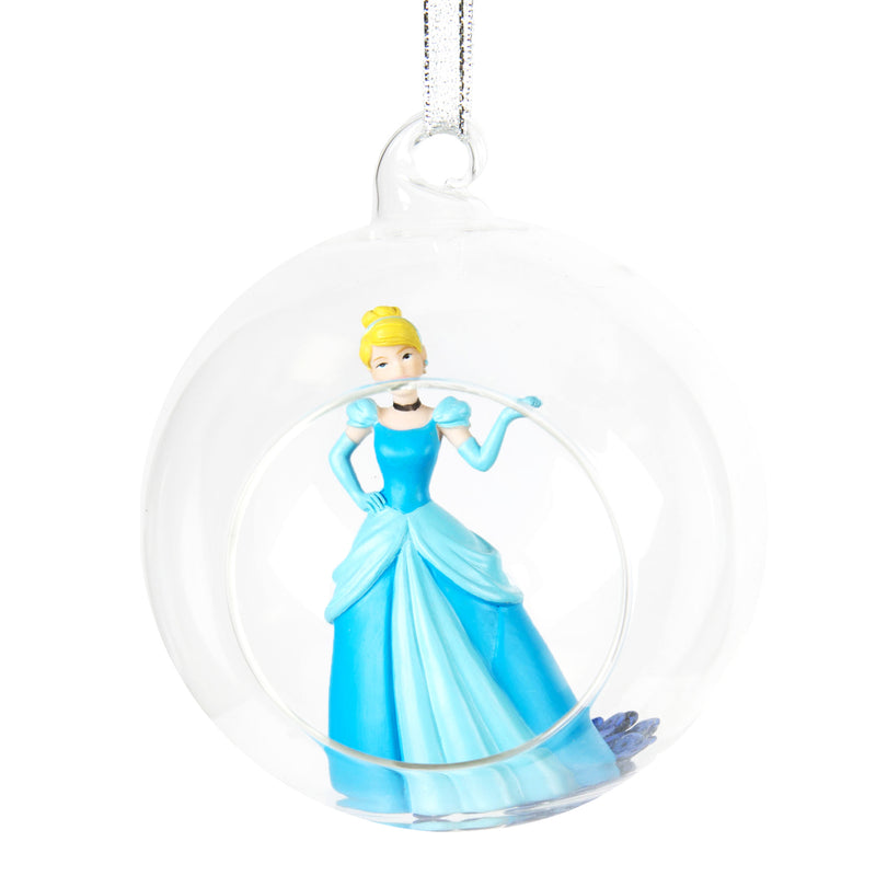 Cinderella Glass Dome 3D Hanging Christmas Decoration Disney Princess Bauble