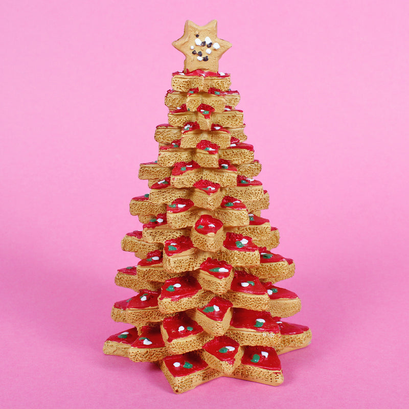 Cookie Tree Gingerbread Red Stars Christmas Resin Decoration