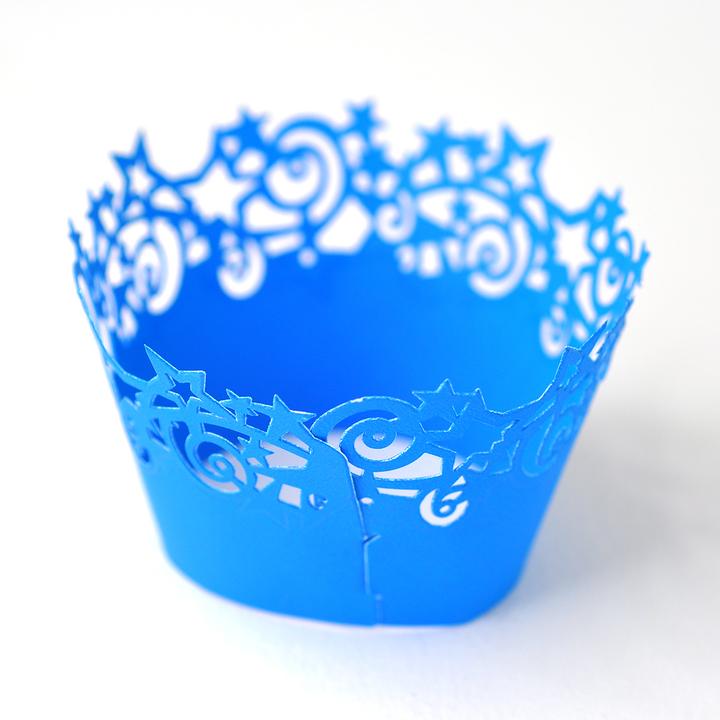 Neon Orange Flowers Cupcake Wrappers 6 Pack