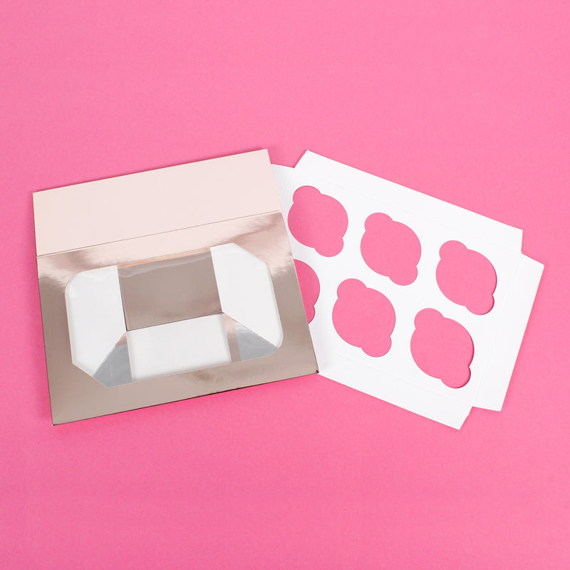 Rose Gold Cupcake Box - Pack of 1 Holds 6 Cupcakes