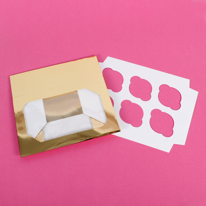 Glossy Gold Cupcake Box - Pack of 1 Holds 6 Cupcakes