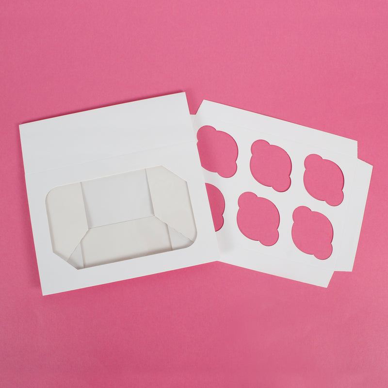 White Cupcake Box - Pack of 1 Holds 6 Cupcakes