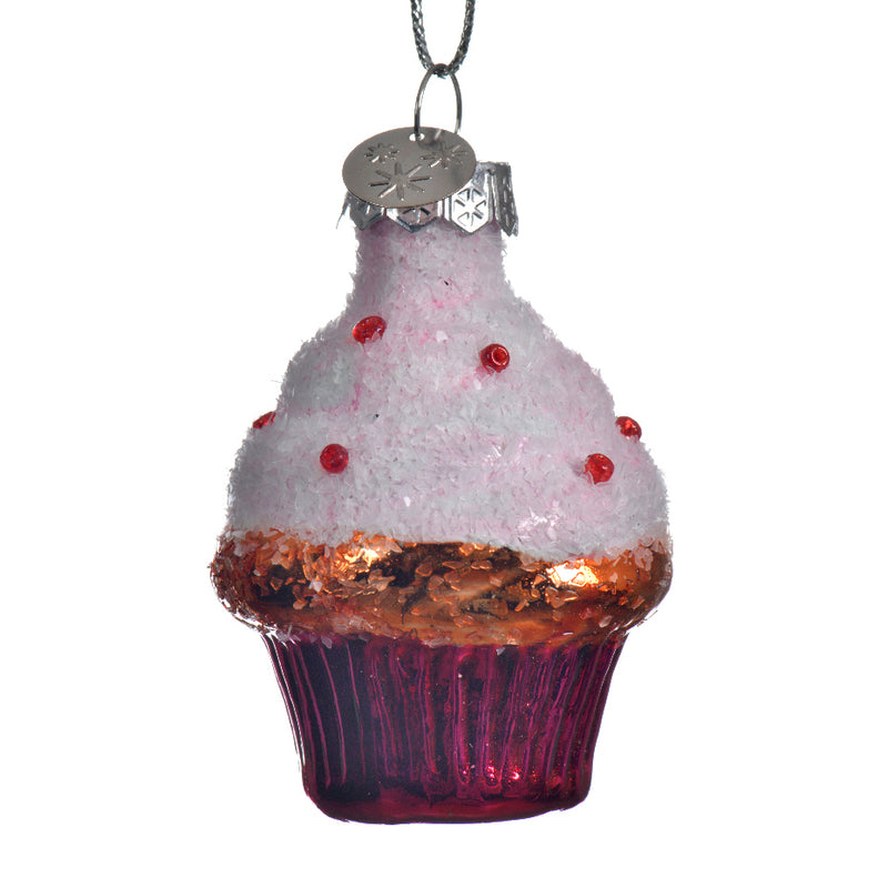 Cupcakes Set of 3 Glass Hanging Christmas Decoration 3d Baubles