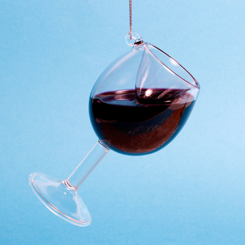 Wine Glasses with Moving Liquid Hanging Tree Decoration Bauble