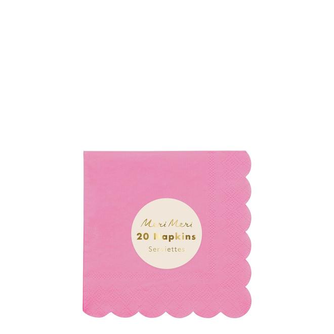 Deep Pink Small Napkins Pack of 20