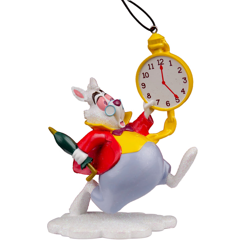 The White Rabbit Alice in Wonderland 3D Shaped Hanging Christmas Tree Decoration Disney Bauble