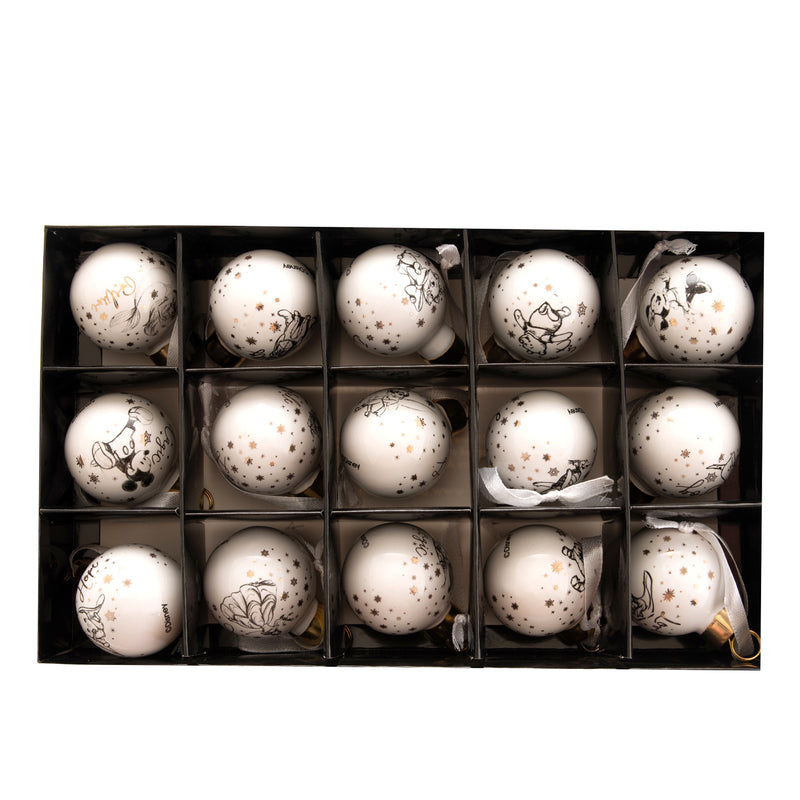 Disney Classic Ceramic 15 Piece Hanging Christmas Tree Decoration Baubles