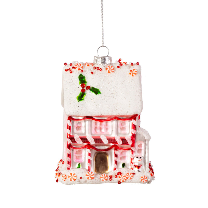 Pink Fairytale Gingerbread House Shaped Bauble Hanging Decoration