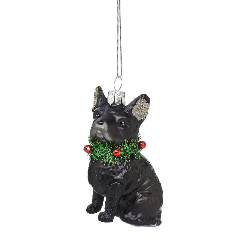 Festive French Bulldog Shaped Bauble