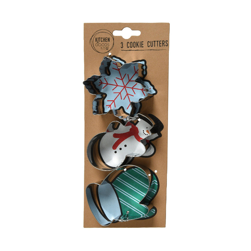 Snowman Mitten Snowflake Stainless Steel Christmas Cookie Cutter Set