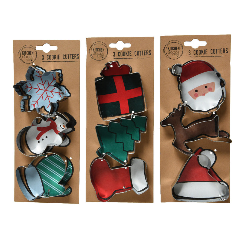 Santa Reindeer Hat Christmas Cookie Cutter Set Stainless Steel