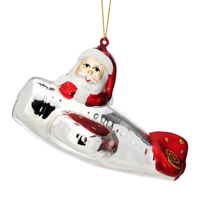 Flying Santa Shaped Bauble Hanging Decoration Bauble