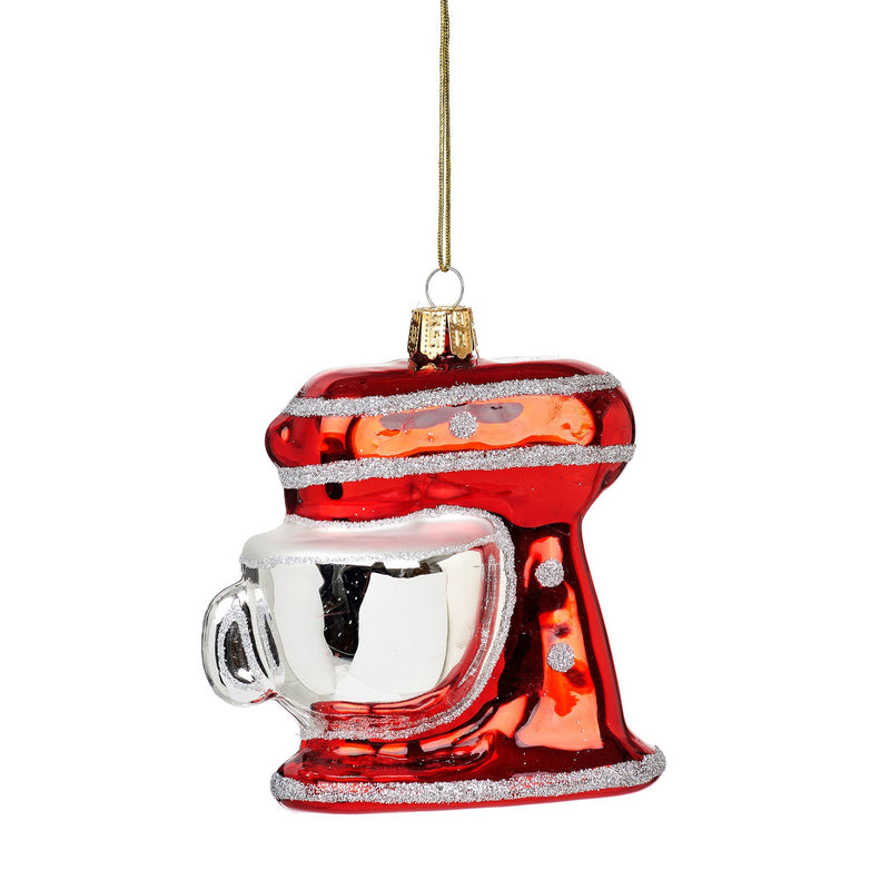 Red Food Cake Mixer Shaped Bauble Hanging Decoration