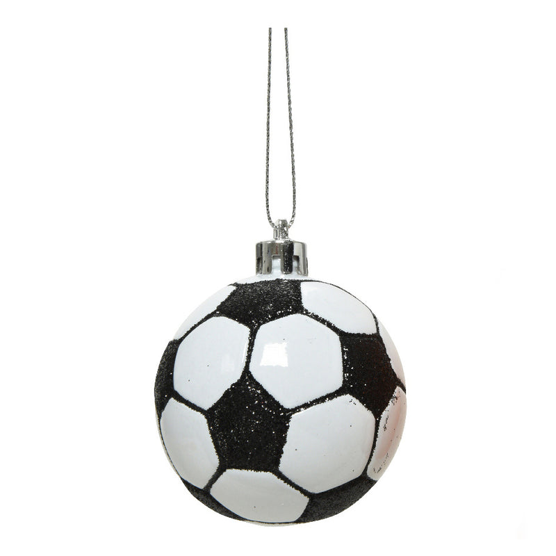 Classic Football Soccer Ball Shaped 3D Hanging Christmas Tree Bauble