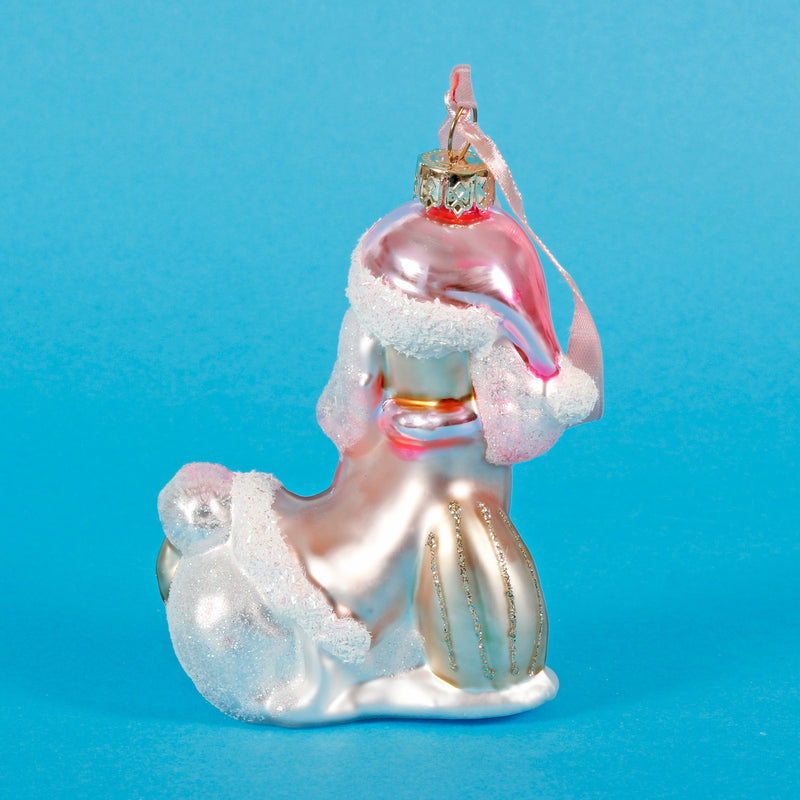 Glass Poodles Set of 2 Shaped 3D Christmas Decoration Hanging Baubles