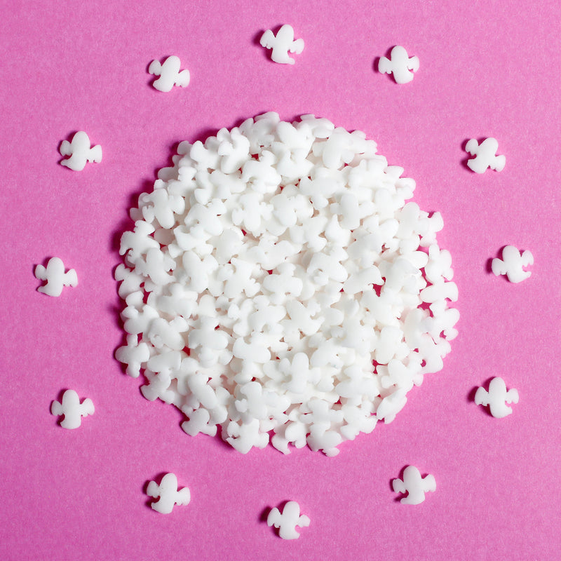 Bulk Bag - White Ghosts Halloween Confetti Sprinkles (Best Before 30 Jun 2025)