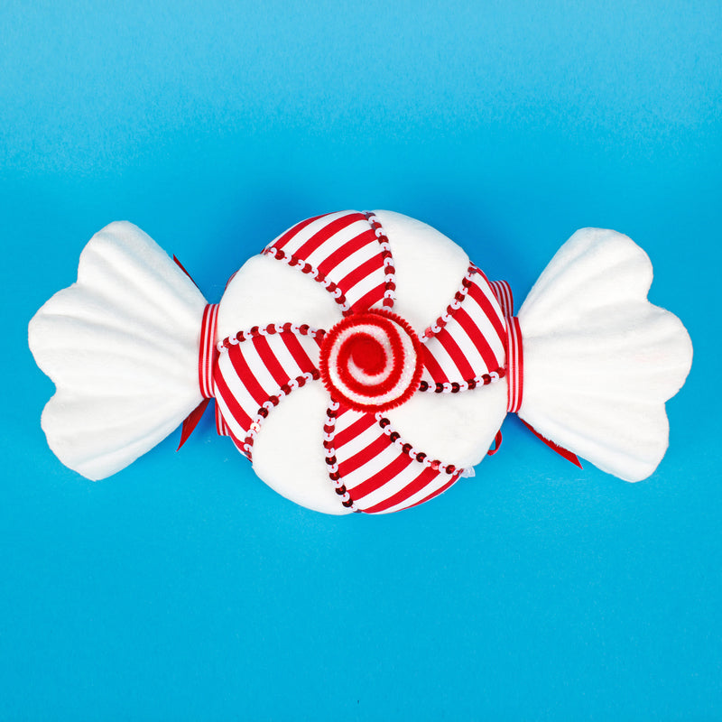 Giant Peppermint Candy Shaped 3D Red and White Christmas Decoration