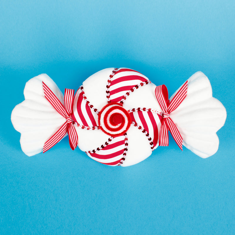 Giant Peppermint Candy Shaped 3D Red and White Christmas Decoration